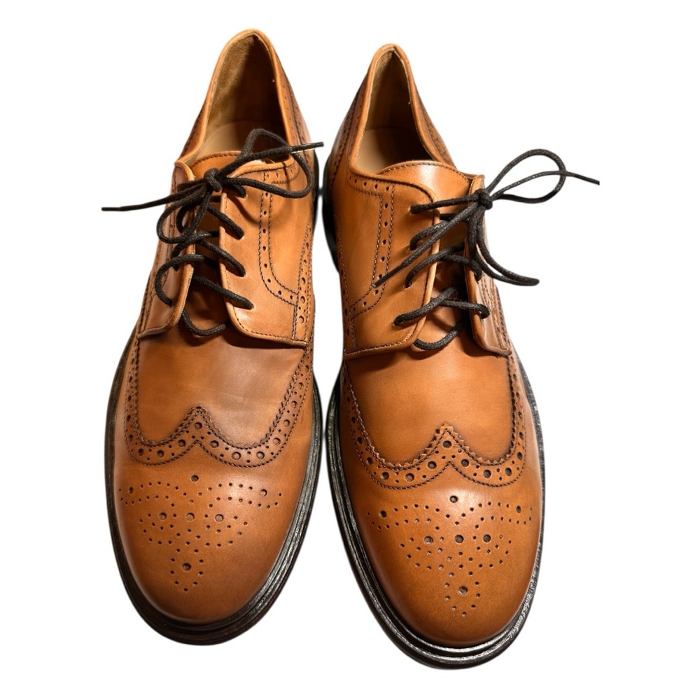 Geox Men's Dark Tan Leather Brogue Oxfords / Size 43/12.5 (EUC)